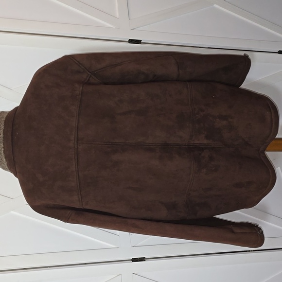 Men's Brown Faux Suede Jacket - Impermeable By Weatherproof - Picture 9 of 13